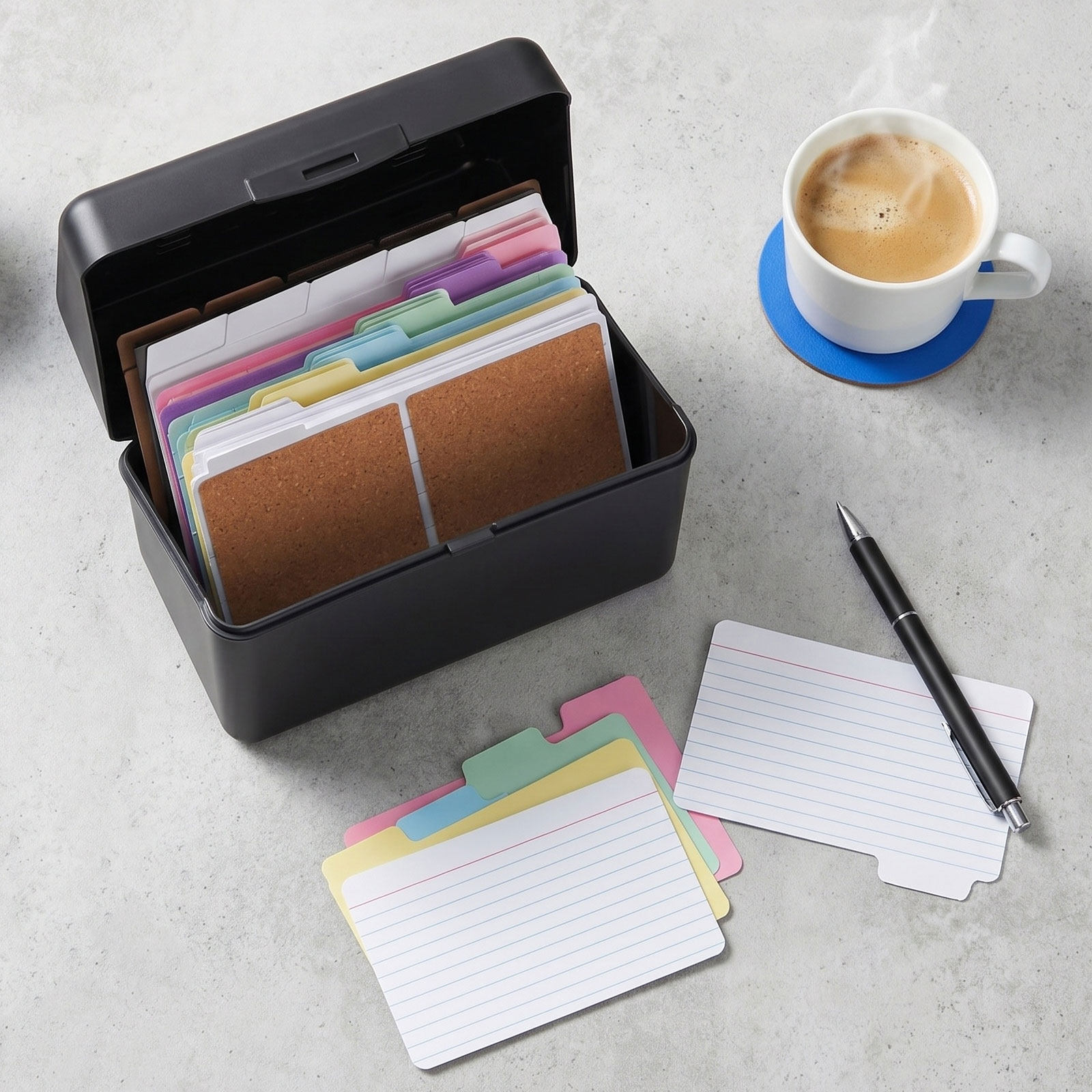 Card Index Box - 2 Set di Scatole Porta Carte
