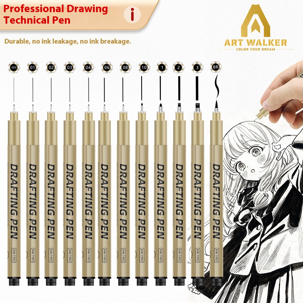 Copic Marker Sketch - 1/6/9/12 pezzi Manga Black Fineliner Marlers